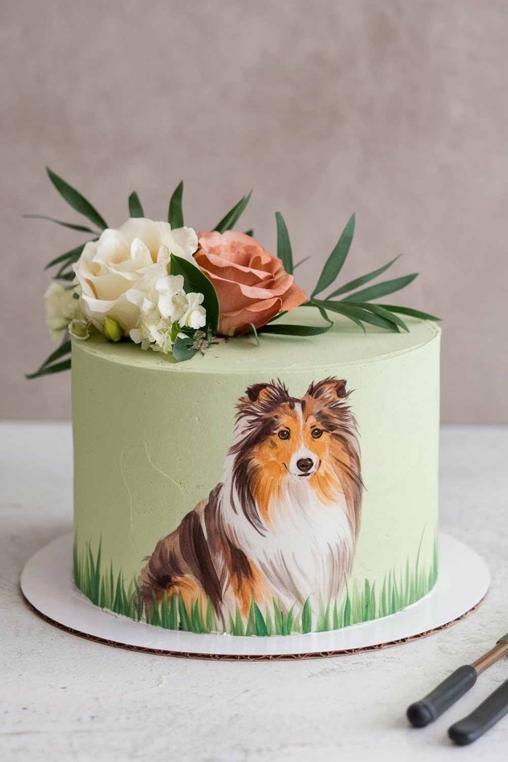 Shetland Sheepdog-themed cake