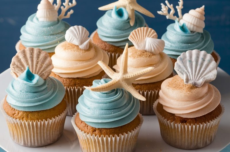 BEACH-THEMED CUPCAKES RECIPE