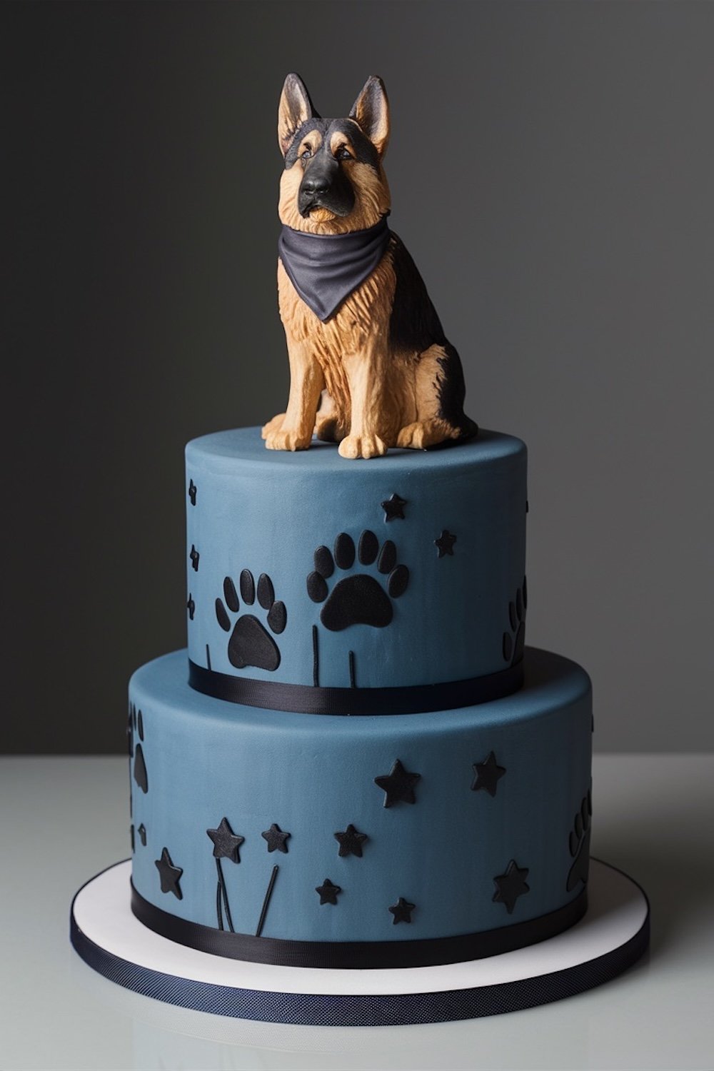 german shepherd dog cake