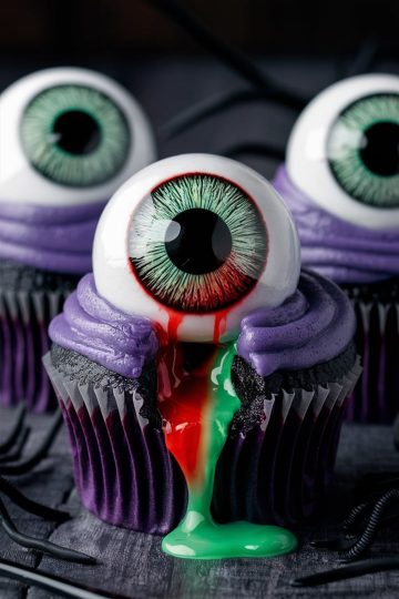 monster eye cupcakes