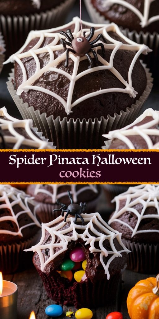 Spider Web Piñata Cupcakes: Unveil the Spooky Surprise Inside - Emma's