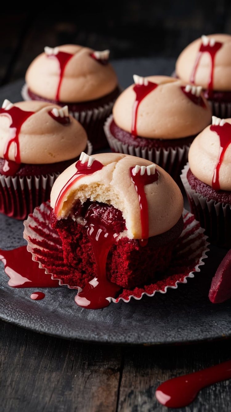 Vampire Bite Halloween Cupcakes A Spooky Delight with a Deliciously