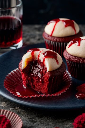 vampire bites halloween cupcakes