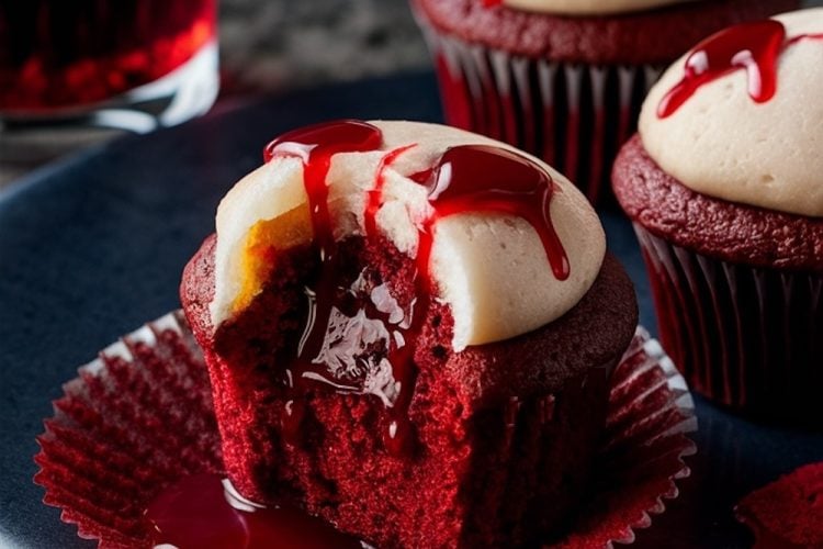 vampire bites halloween cupcakes