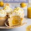 lemon curd cupcakes with orange fresh juice on the background