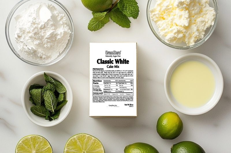 Mojito Dump Cake with Creamy Lime Layer