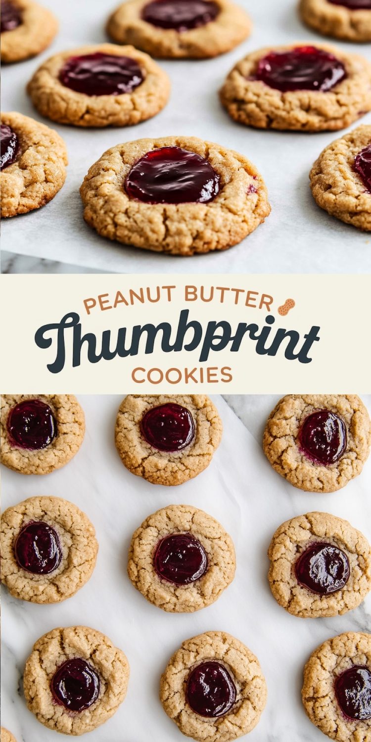 Peanut Butter and Jelly Thumbprint Cookies - PB & J Recipe