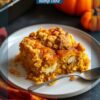 pumkin dump cake served in a plate