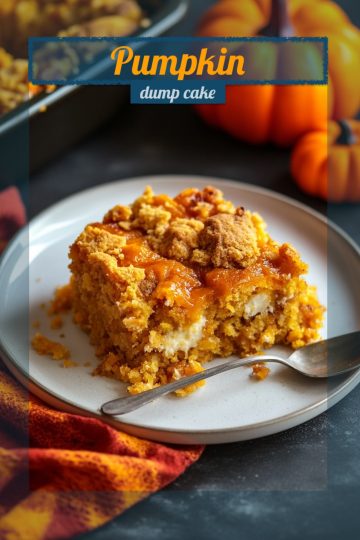 pumkin dump cake served in a plate