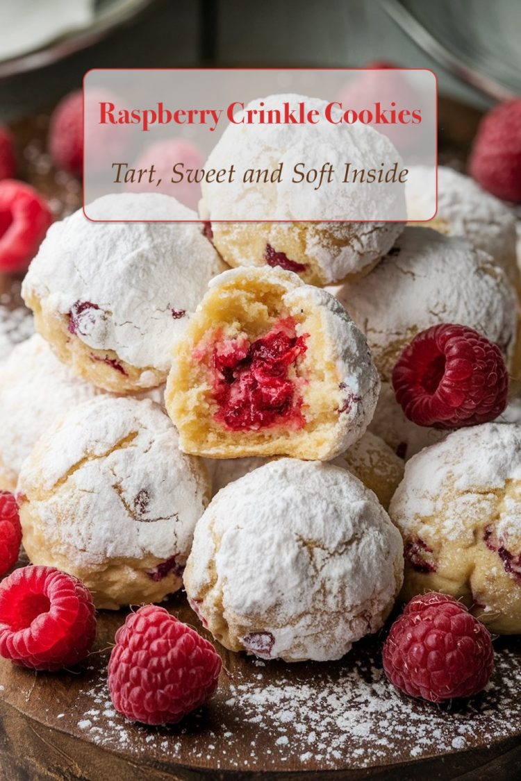 Raspberry Filled Almond Snowball Cookies - Emma's Cake Studio