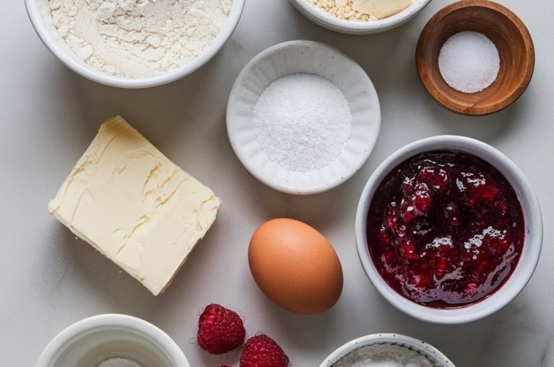 Raspberry-Filled Almond snowball Cookies