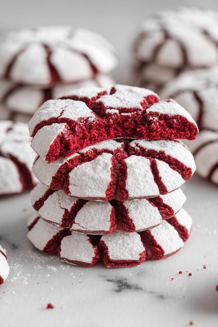 Red Velvet Crinkle Cookies