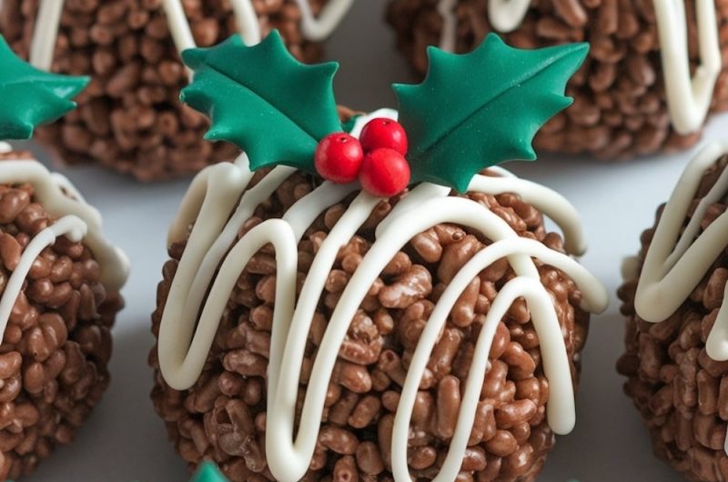 How to Make No-Bake Rice Krispie Christmas Puddings