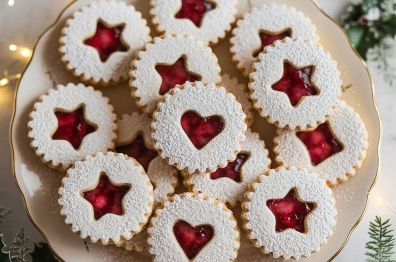 Raspberry Linzer Cookies