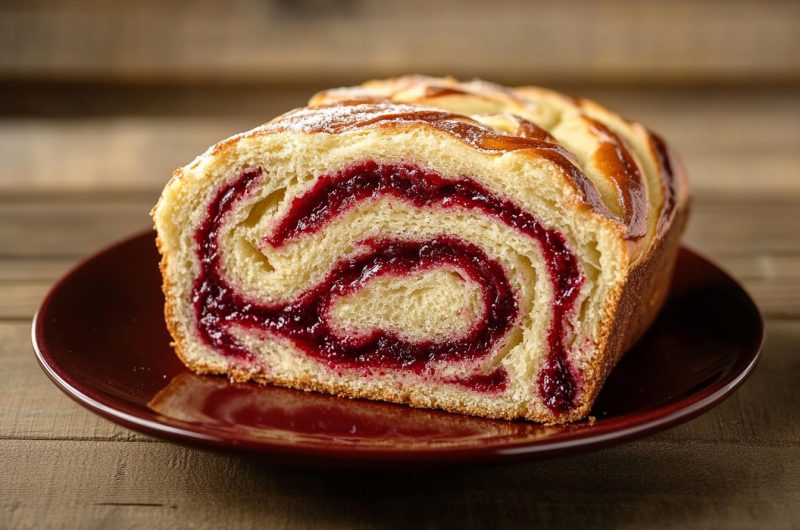Raspberry Swirl Brioche Loaf