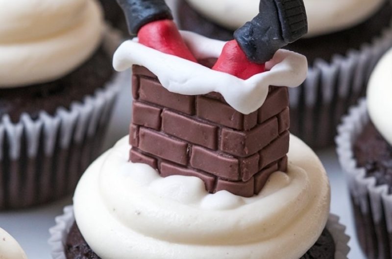 Santa Stuck in the Chimney Cupcakes Recipe