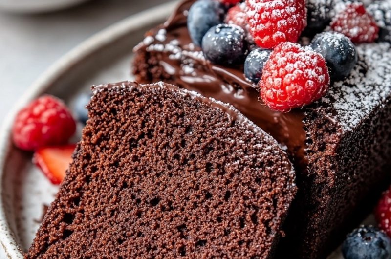 Chocolate Pound Cake Recipe with Ganache Glaze
