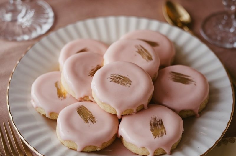 Rose Gold Glazed Sandwich Cookies