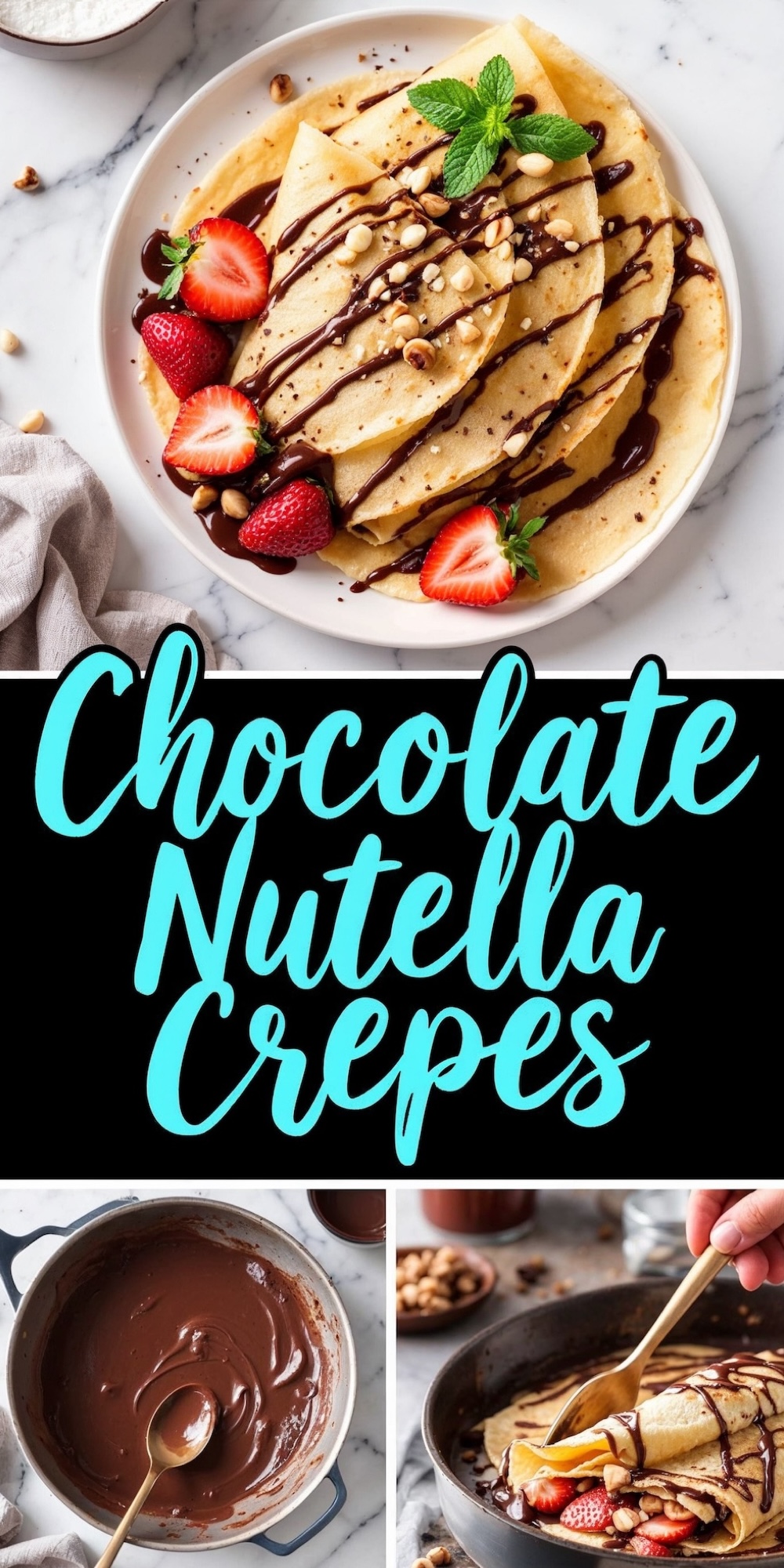 Imagine warm, golden crepes spread with a thick, luscious layer of Nutella. This simple yet decadent combination is a chocolate lover’s dream. The soft, pliable crepes soak up the creamy Nutella, creating a dessert that’s rich, flavorful, and completely satisfying. Roll them up, fold them, or stack them high—however you serve them, these Nutella-filled crepes are guaranteed to disappear fast!