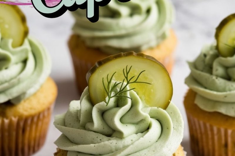 Pickle Cupcakes with Creamy Dill Frosting
