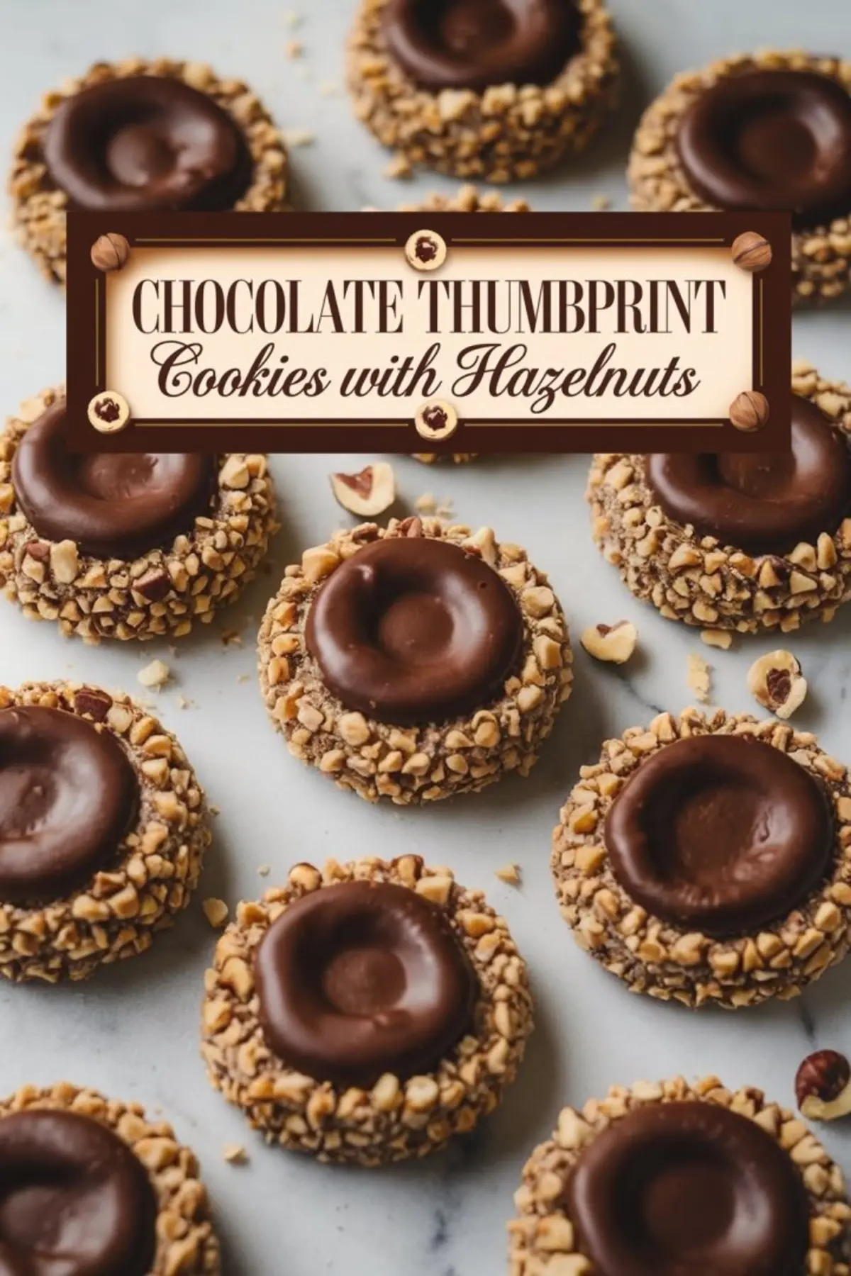 Chocolate Hazelnut Thumbprint Cookies