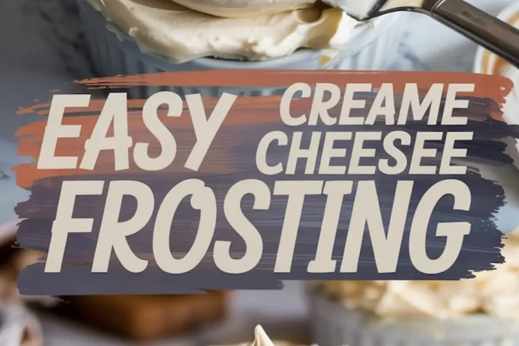 Velvety cream cheese frosting swirled in a white ramekin, highlighted with a spatula and bite marks, styled on a marble surface with cozy kitchen props.