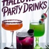 Graphic featuring three Halloween cocktails—orange Blood Moon Margarita, purple Witch’s Brew Punch, and green Ghoul’s Green Elixir—with “Halloween Party Drinks” text.
