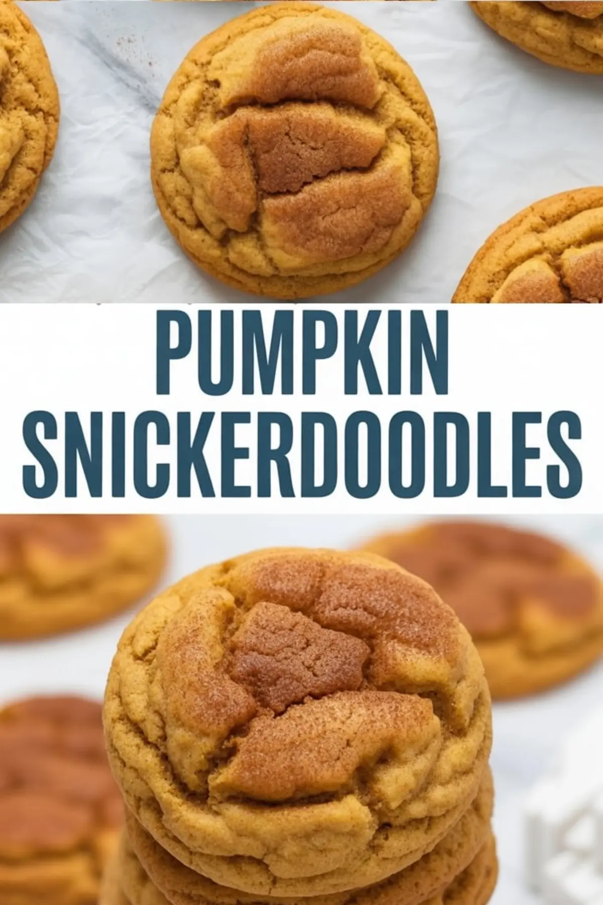 Pumpkin cookie dough balls coated in cinnamon sugar resting in a small white bowl, with uncoated dough balls and a dish of cinnamon sugar nearby on a marble surface.