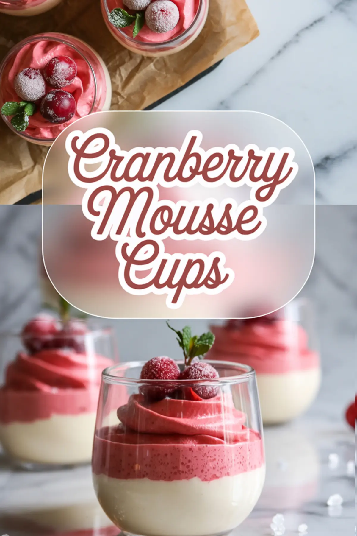 Cranberry Mousse Cups – Fluffy Mini Christmas Desserts