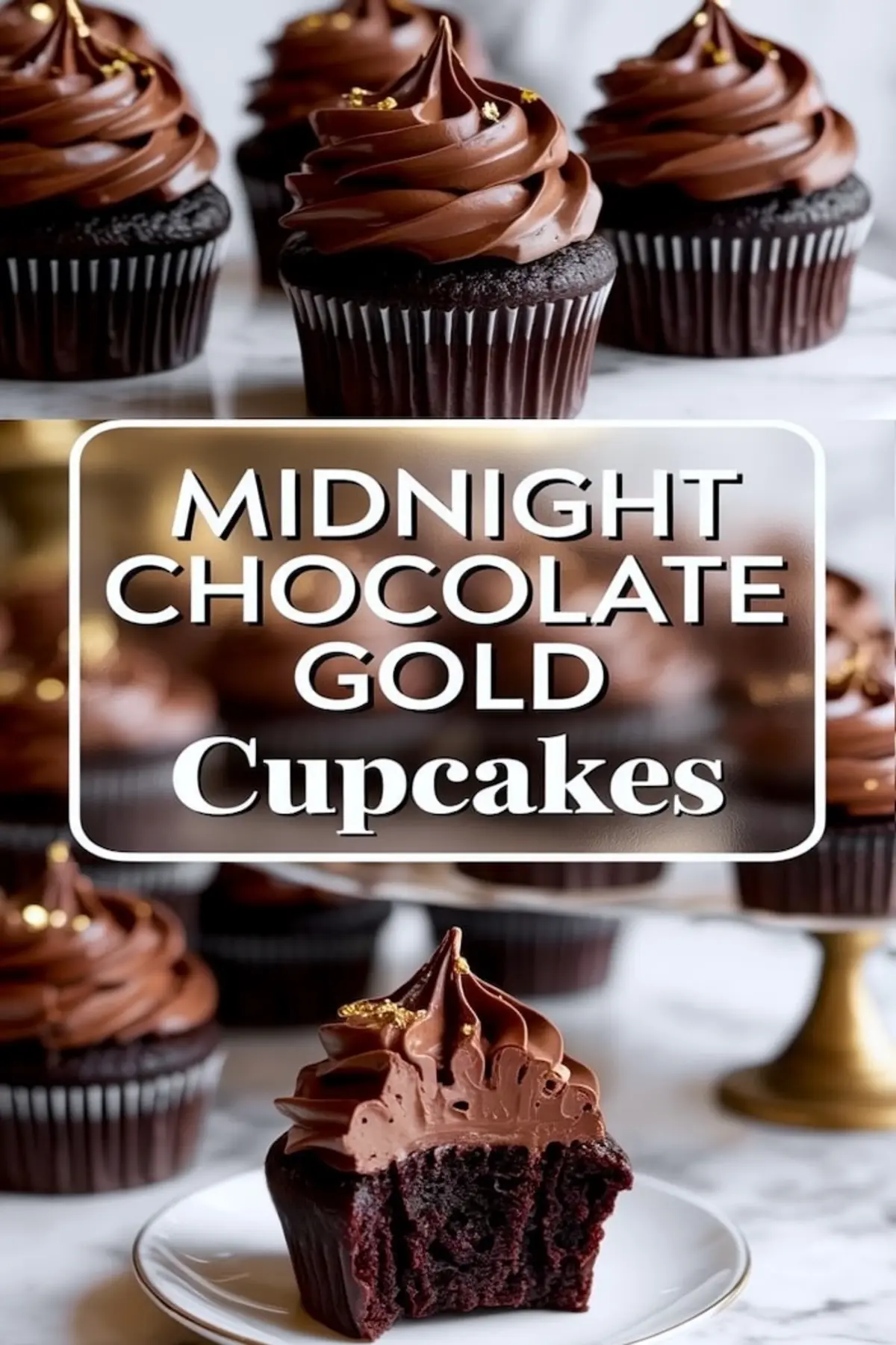 Chocolate and Gold Cupcakes – Elegant Luxury Cupcakes with Ganache