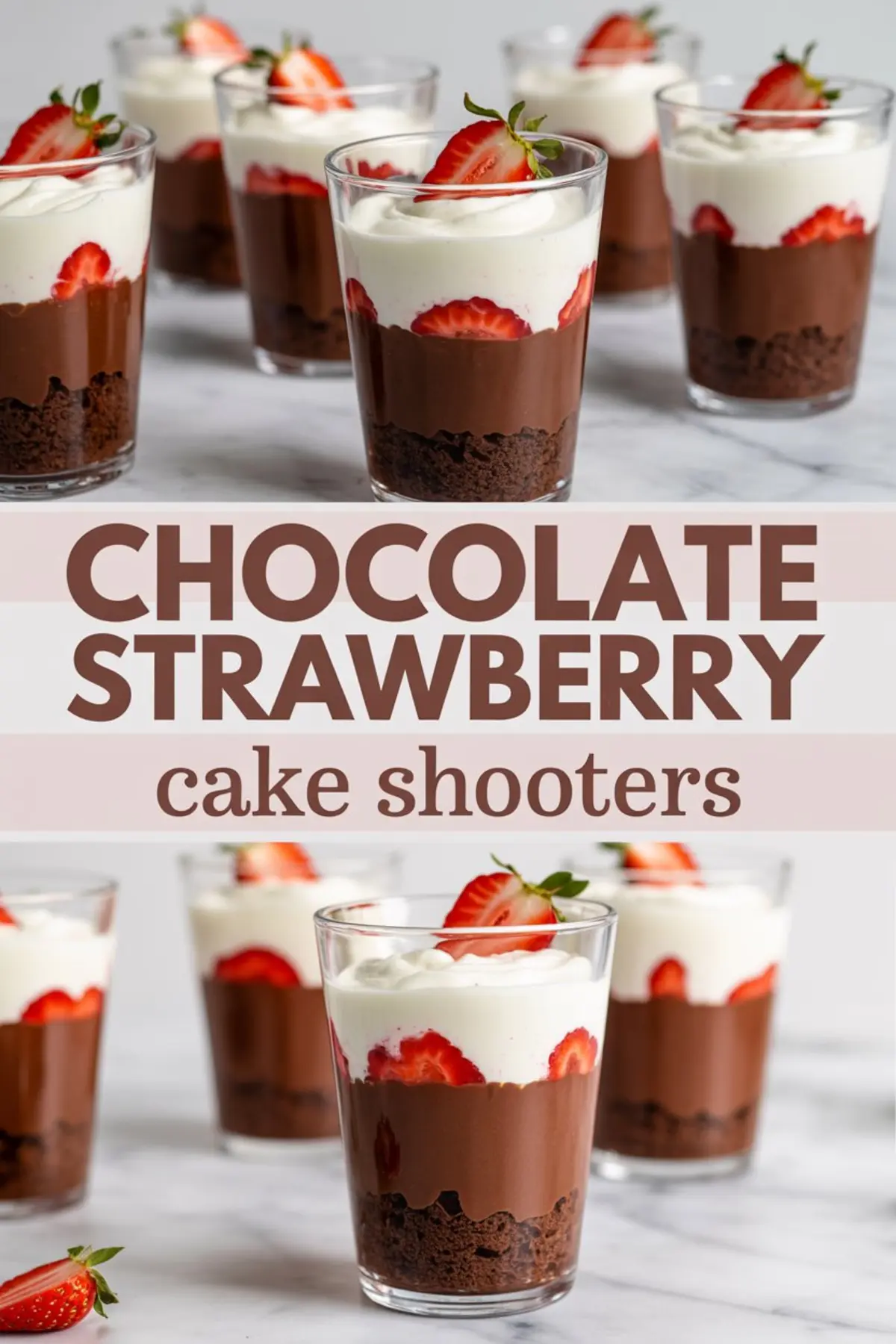 Chocolate Strawberry Cake Shooters (Mini Cheesecake Cups)