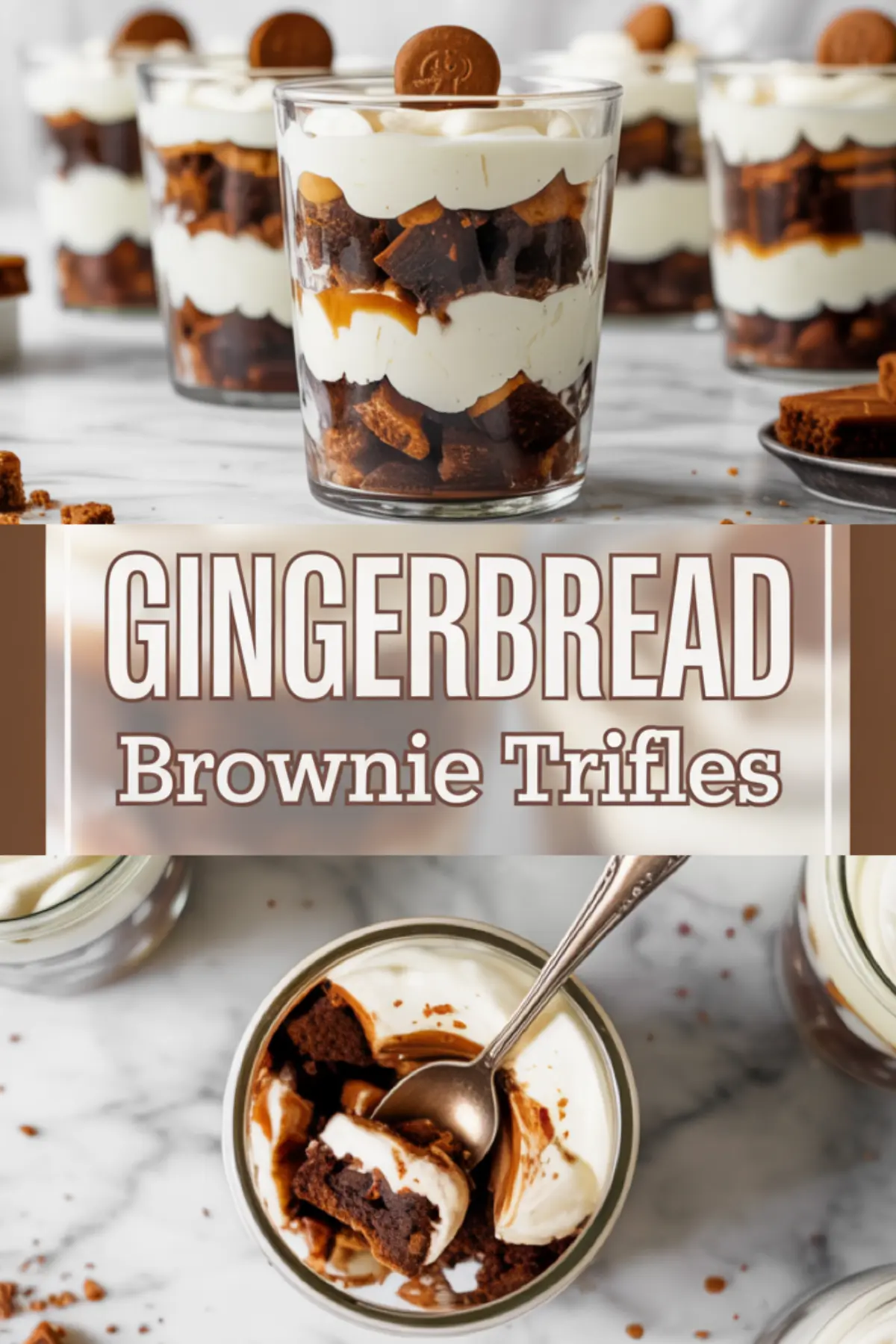 Gingerbread Brownie Trifles (Easy Individual Christmas Desserts)