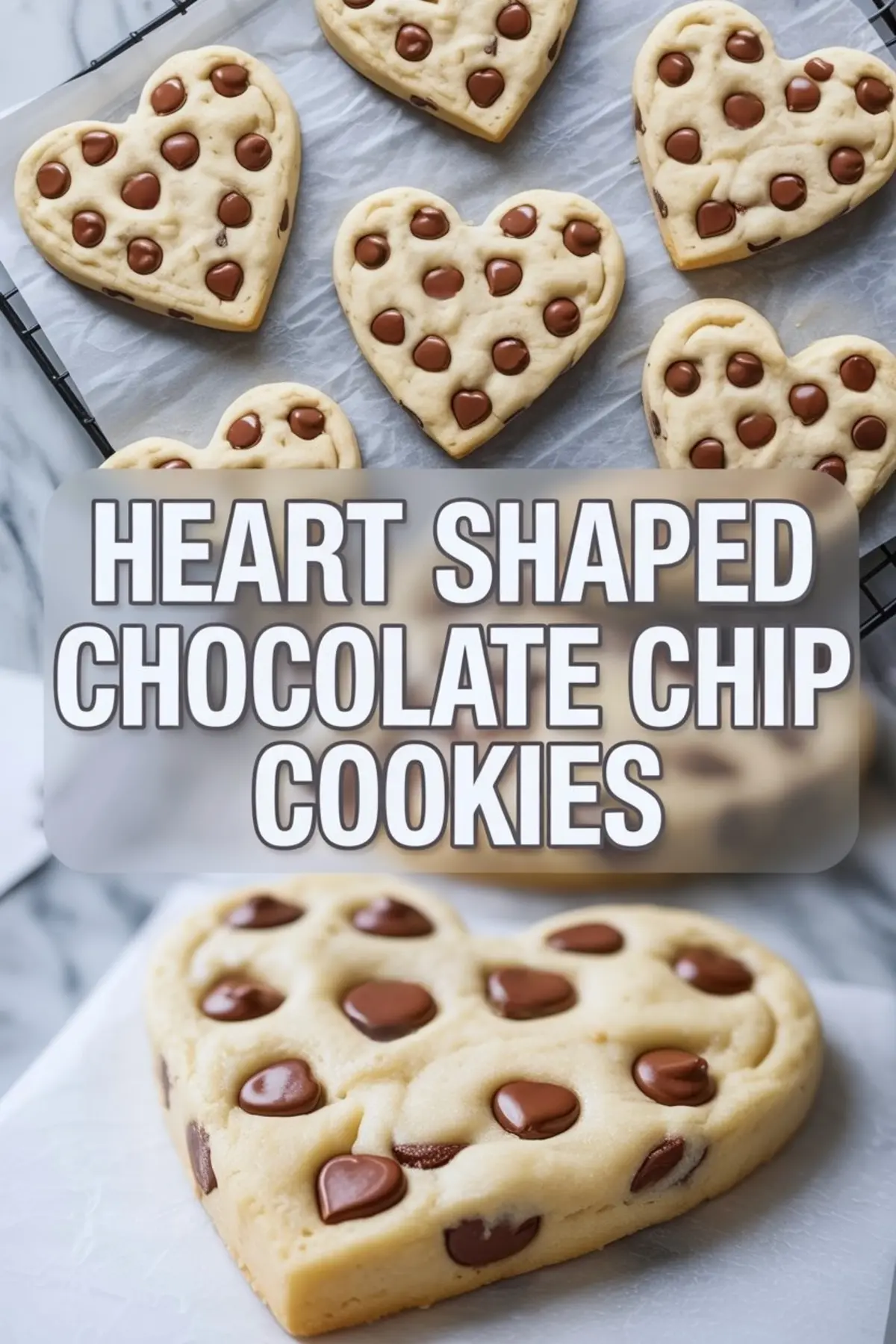 Heart Shaped Chocolate Chip Cookies for Valentine’s Day Baking