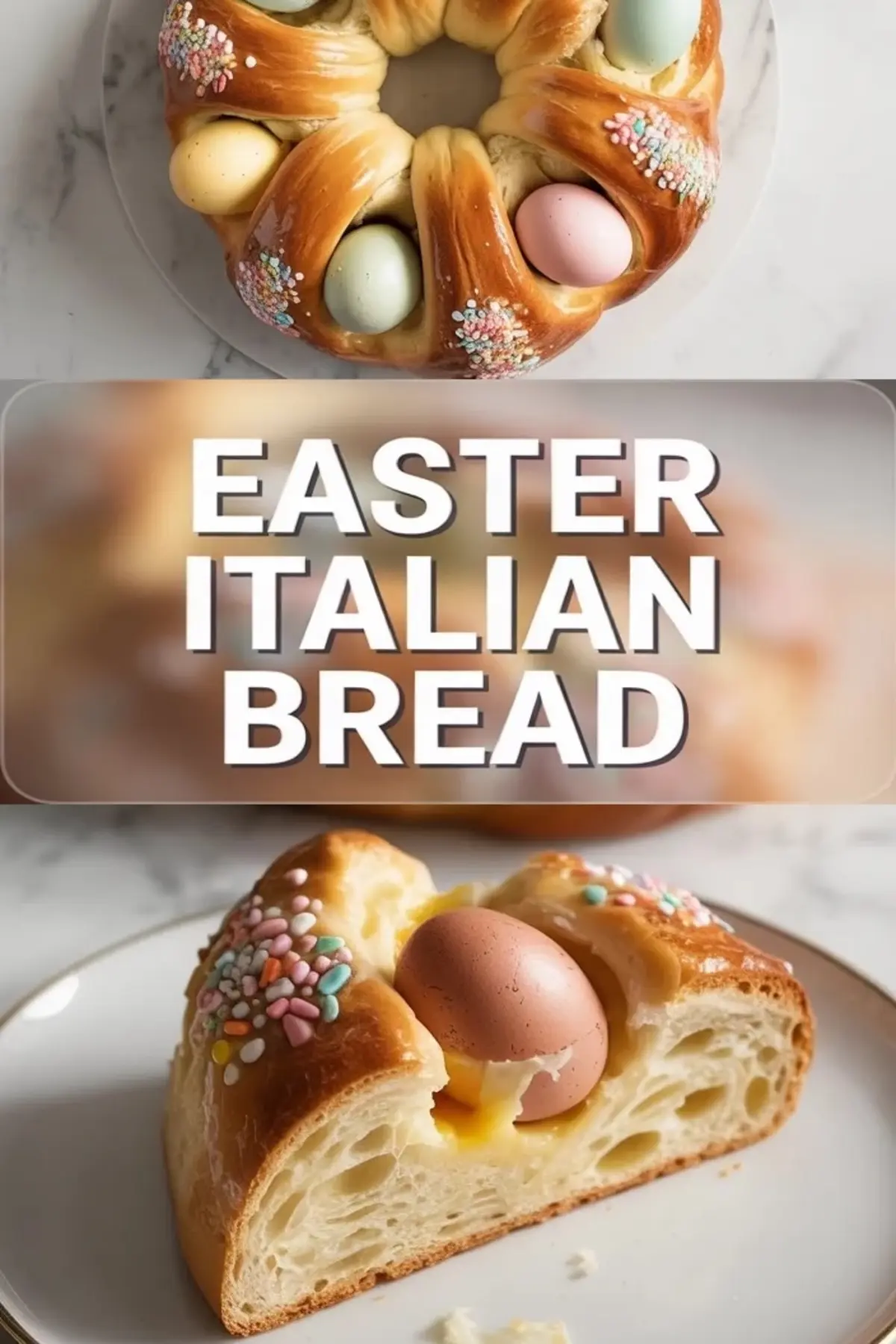 Easy Sweet Italian Easter Bread with Eggs