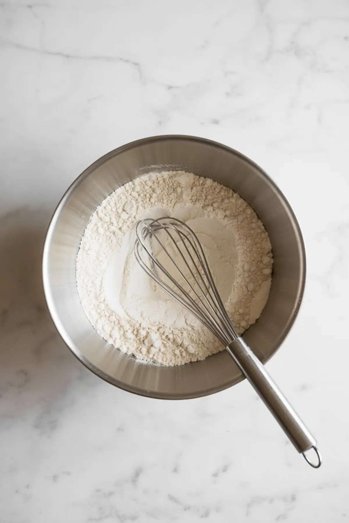 A round mint chocolate chip cake sits on a white cake board. The cake features smooth mint green frosting with subtle swirl lines and chocolate chips visible through the sides. The cake rests on a marble surface. This image shows a finished mint chocolate chip layer cake with buttercream frosting.