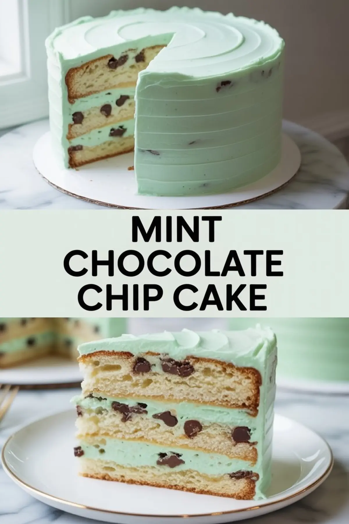 Mint Chocolate Chip Cake: Homemade Mint Chocolate Birthday Cake