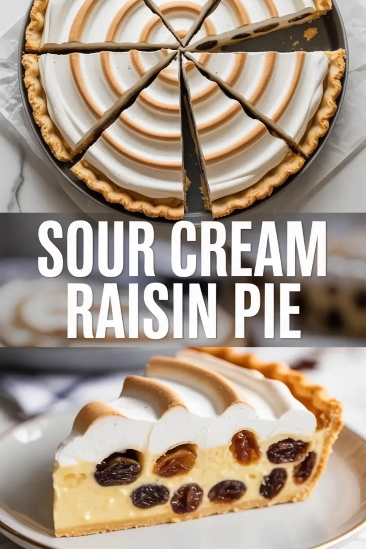 Old Fashioned Sour Cream Raisin Pie Recipe with Creamy Filling