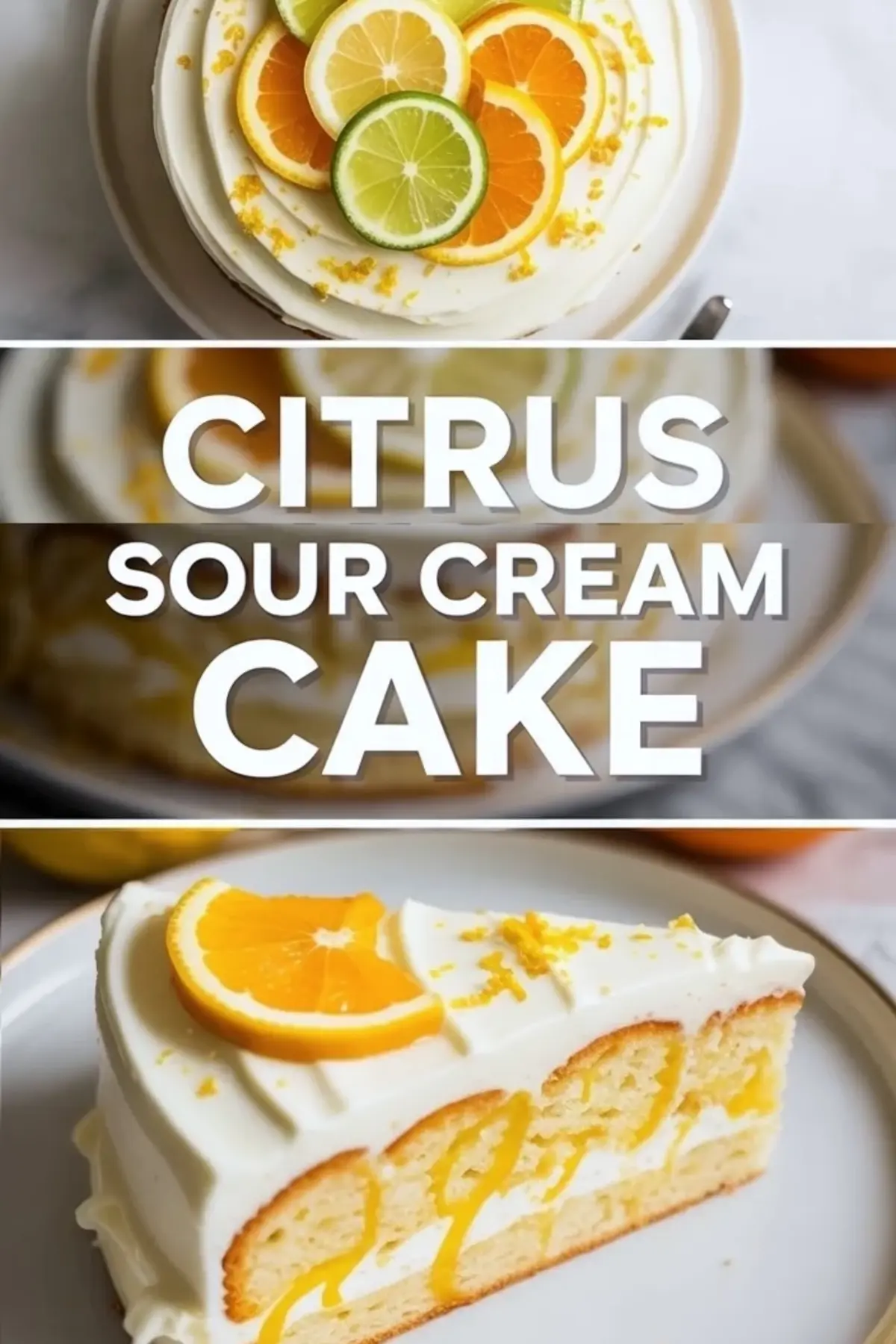 Citrus Sour Cream Cake – Moist Lemon Orange Sour Cream Cake
