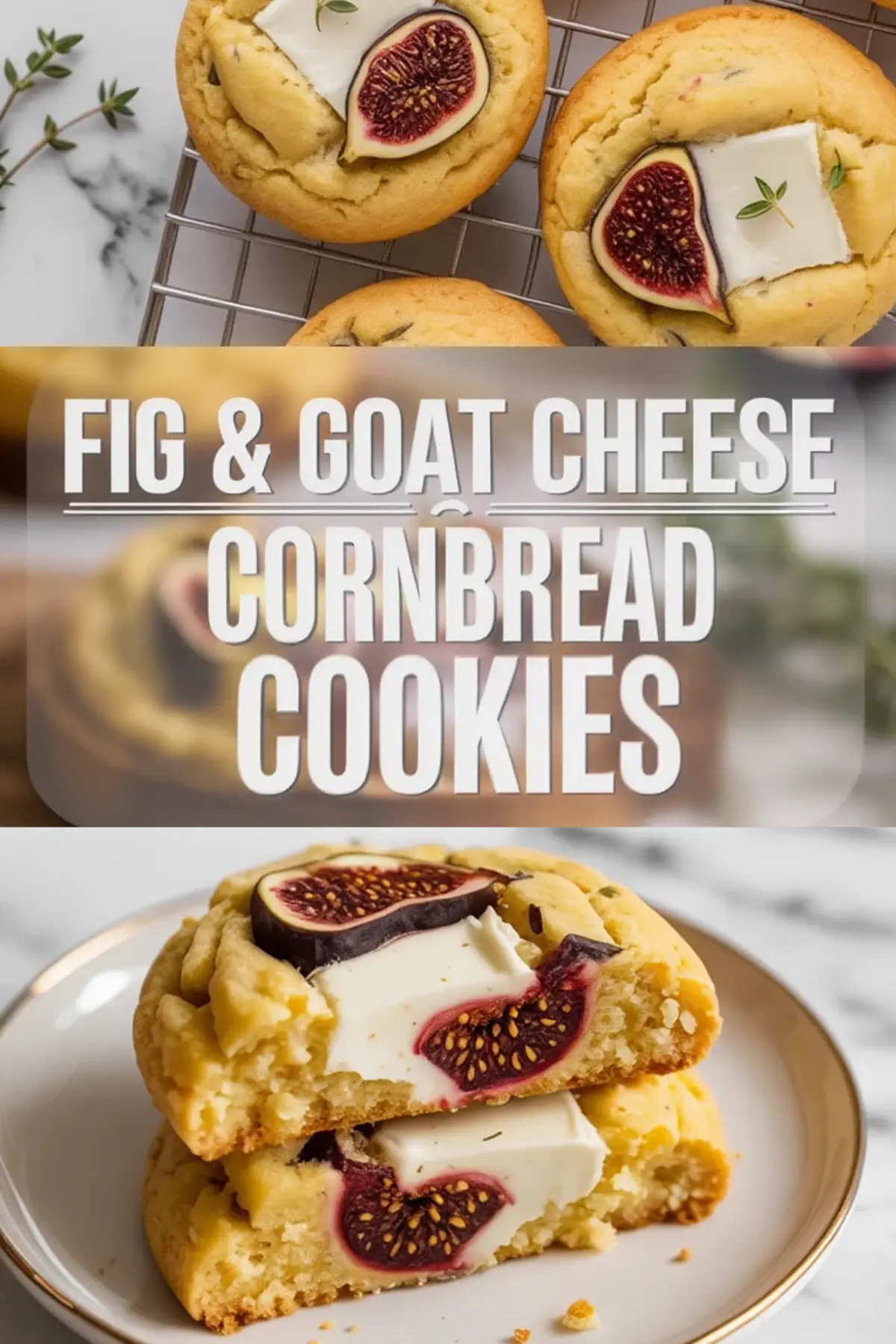 Fig and Goat Cheese Cornbread Cookies With Fresh Thyme