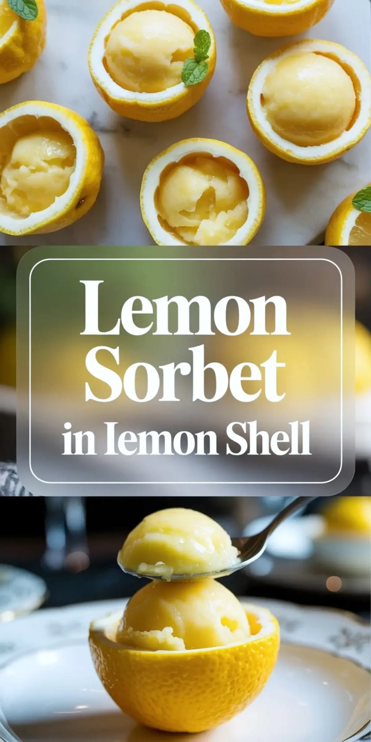 Fresh Lemon Sorbet in Lemon Shells for a Bright Summer Dessert