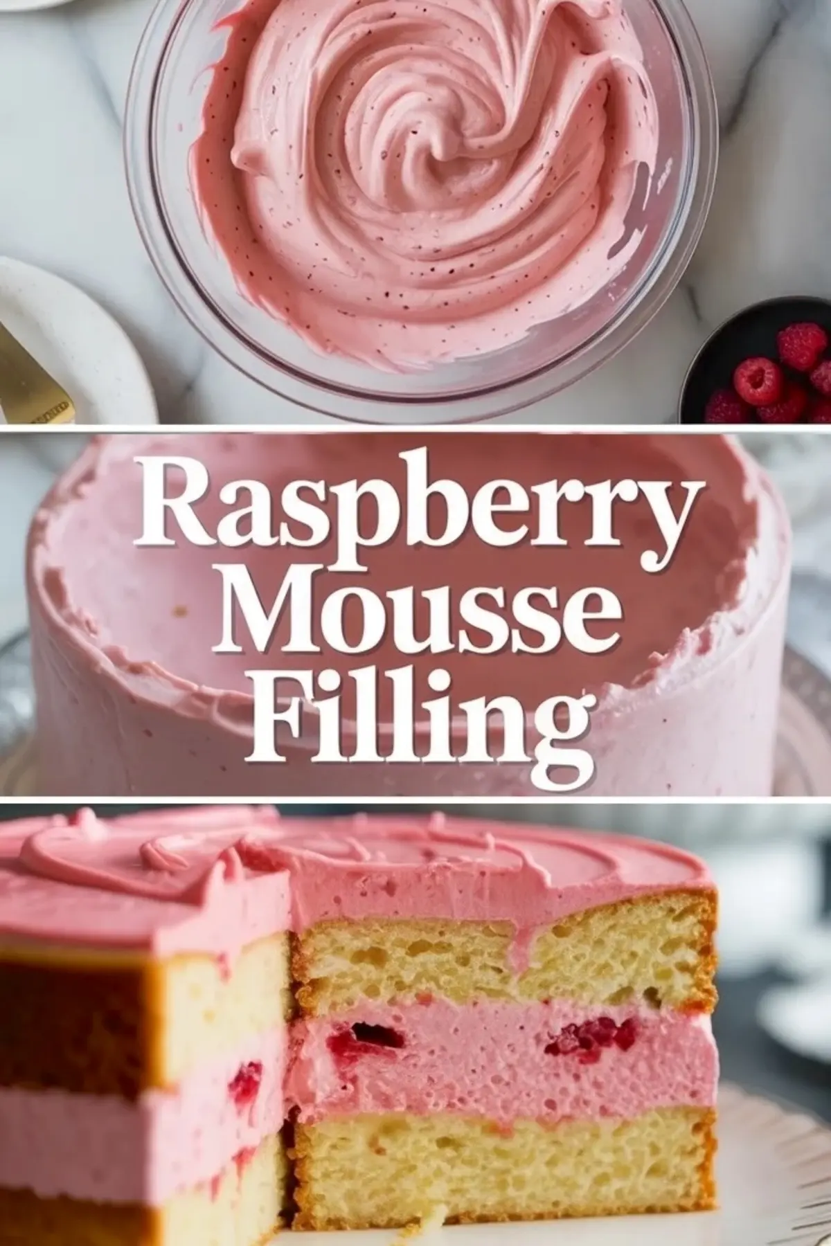 Raspberry Mousse Filling for Cakes That Stays Light and Creamy