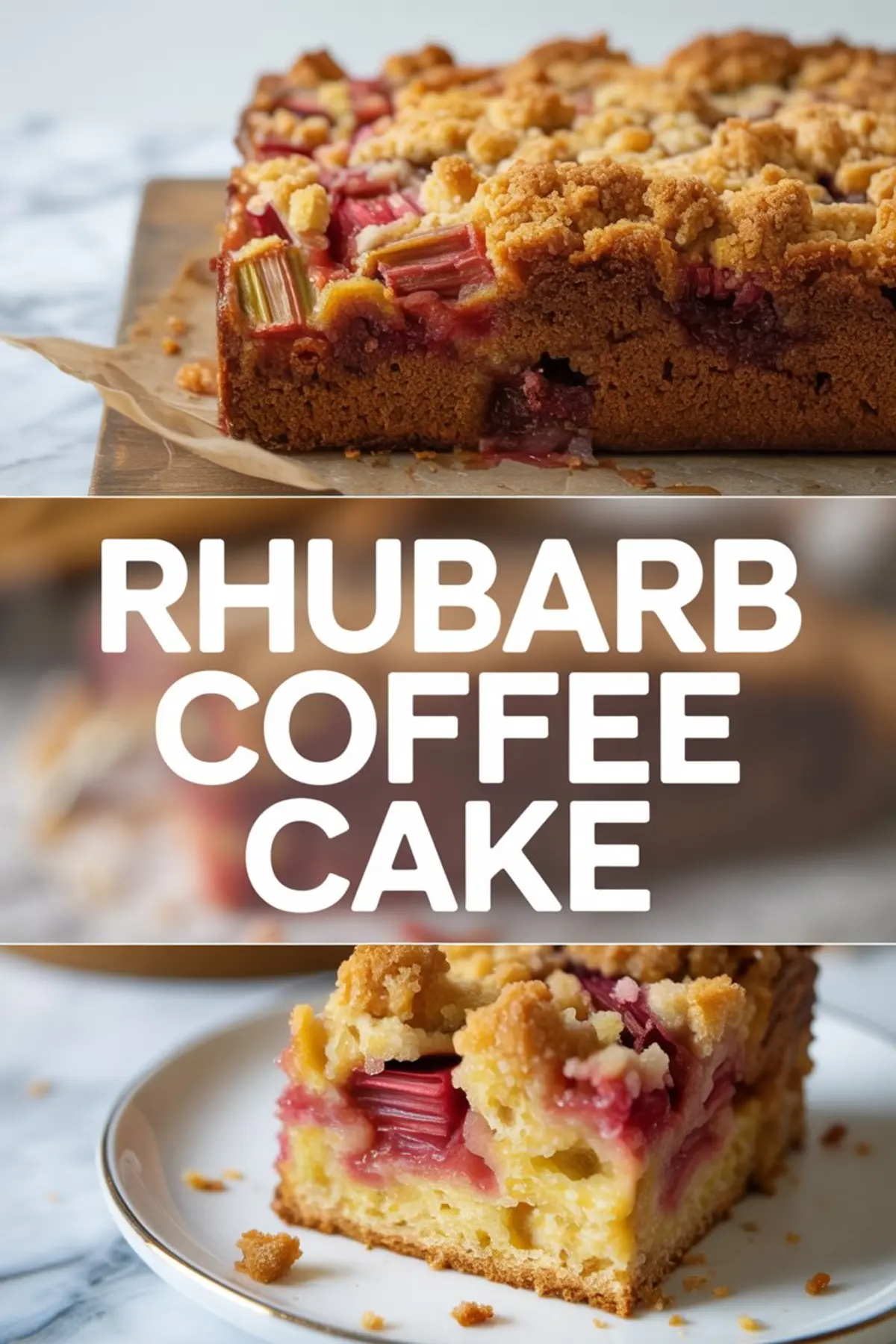 Sour Cream Rhubarb Coffee Cake with Streusel Topping