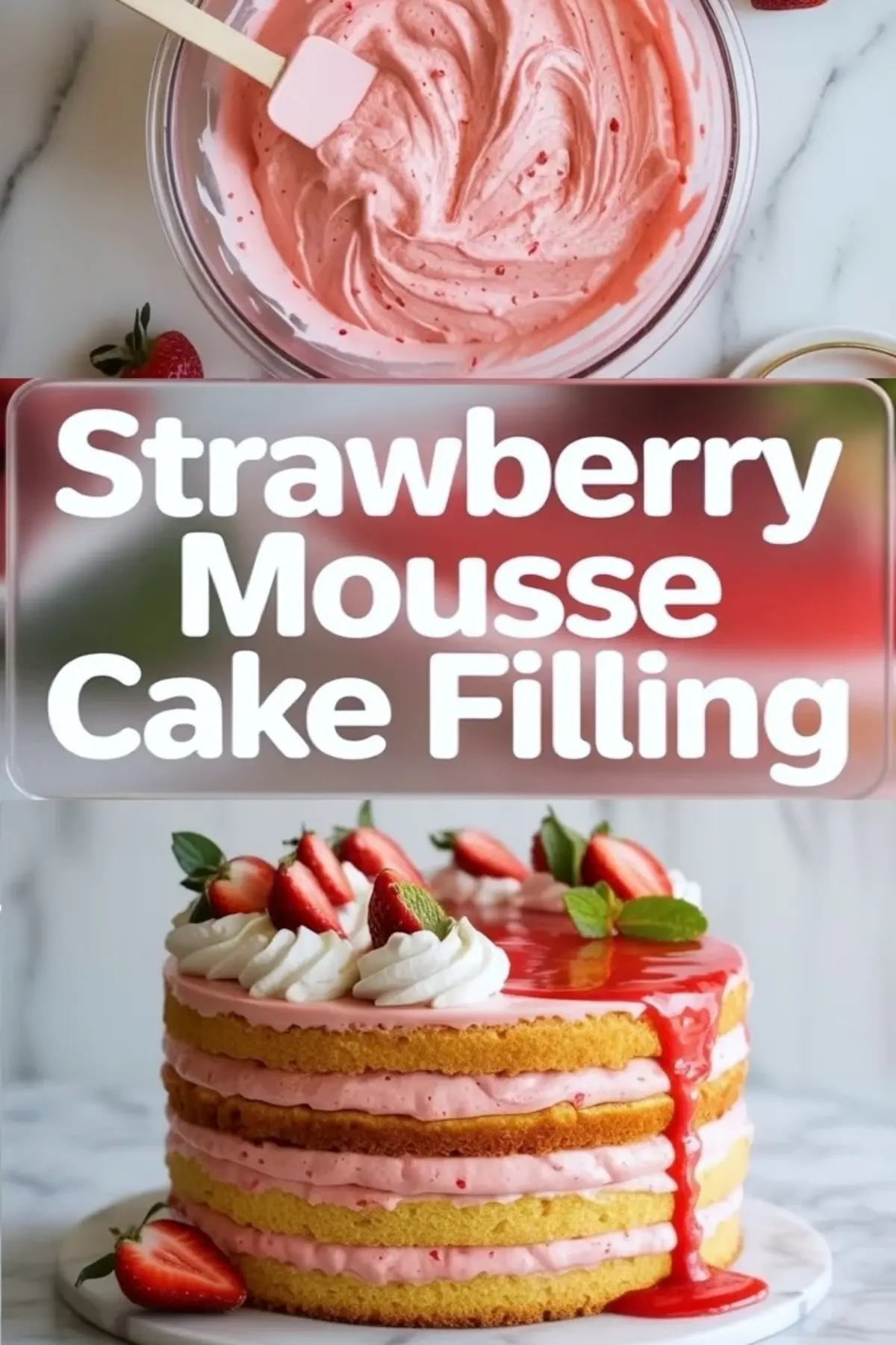 Strawberry Mousse Cake Filling for Layer Cakes and Celebration Bakes