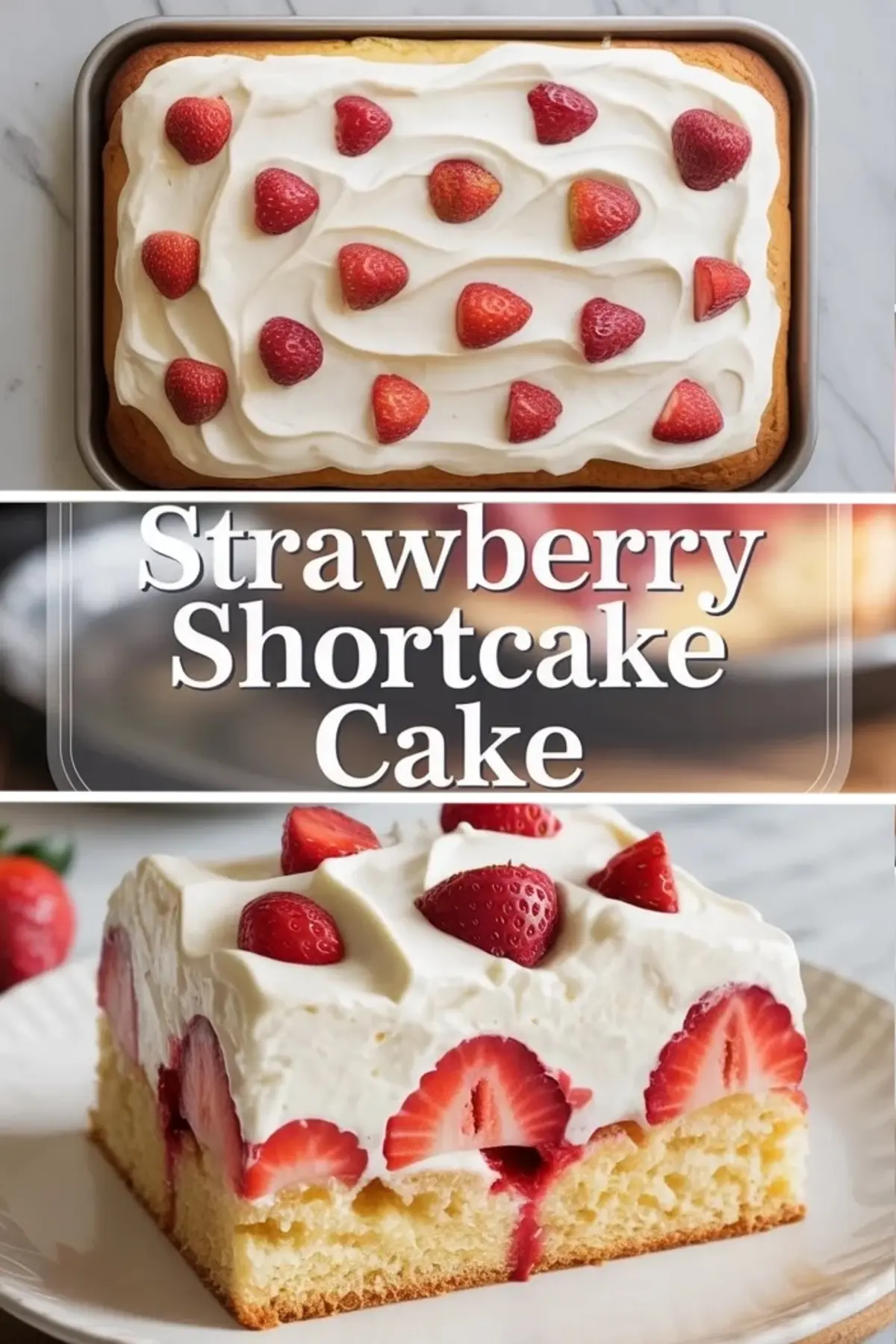 Sheet Pan Strawberry Shortcake Cake Recipe – Fresh Strawberry Party Cake