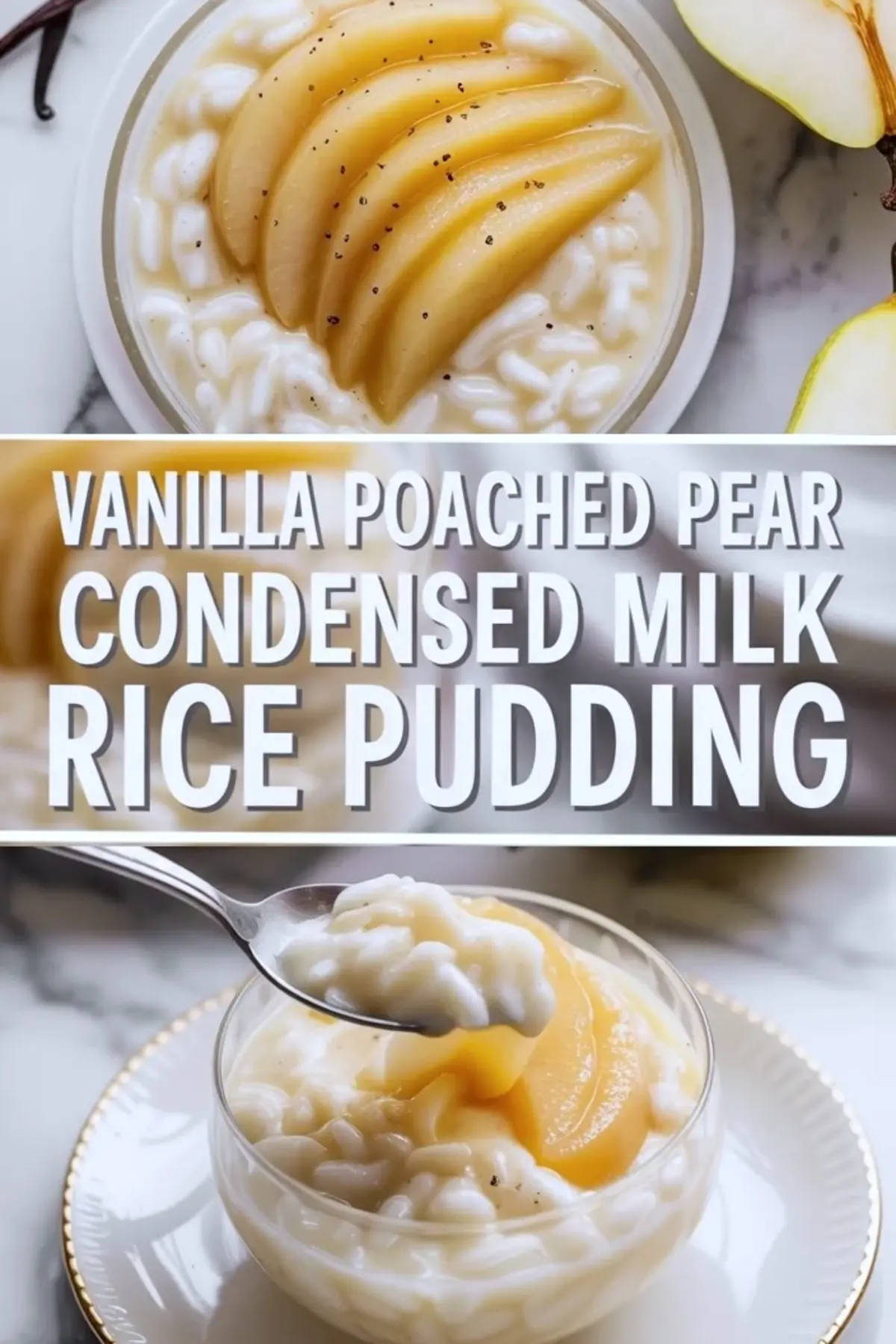 Vanilla Poached Pear Rice Pudding