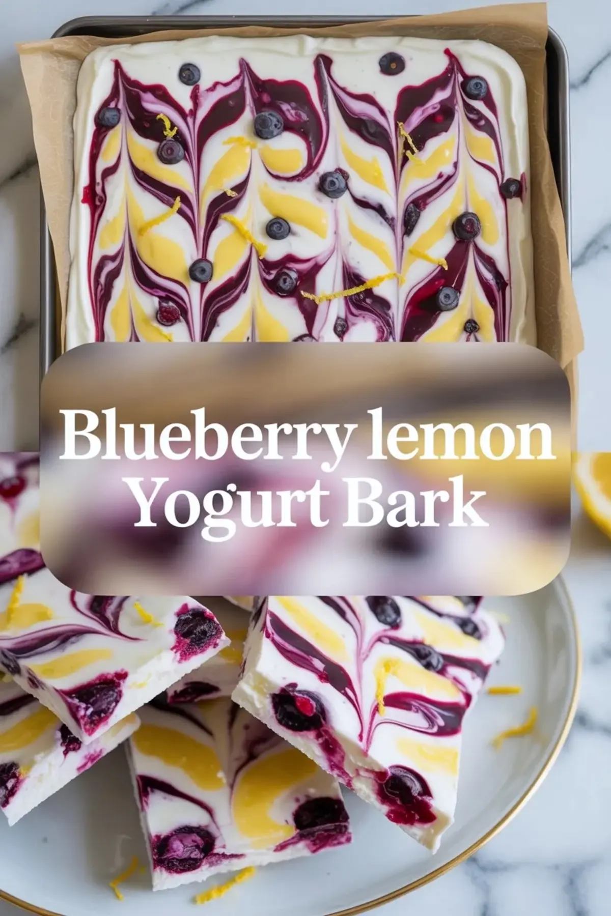 Blueberry Lemon Yogurt Bark – Easy Frozen Greek Yogurt Snack