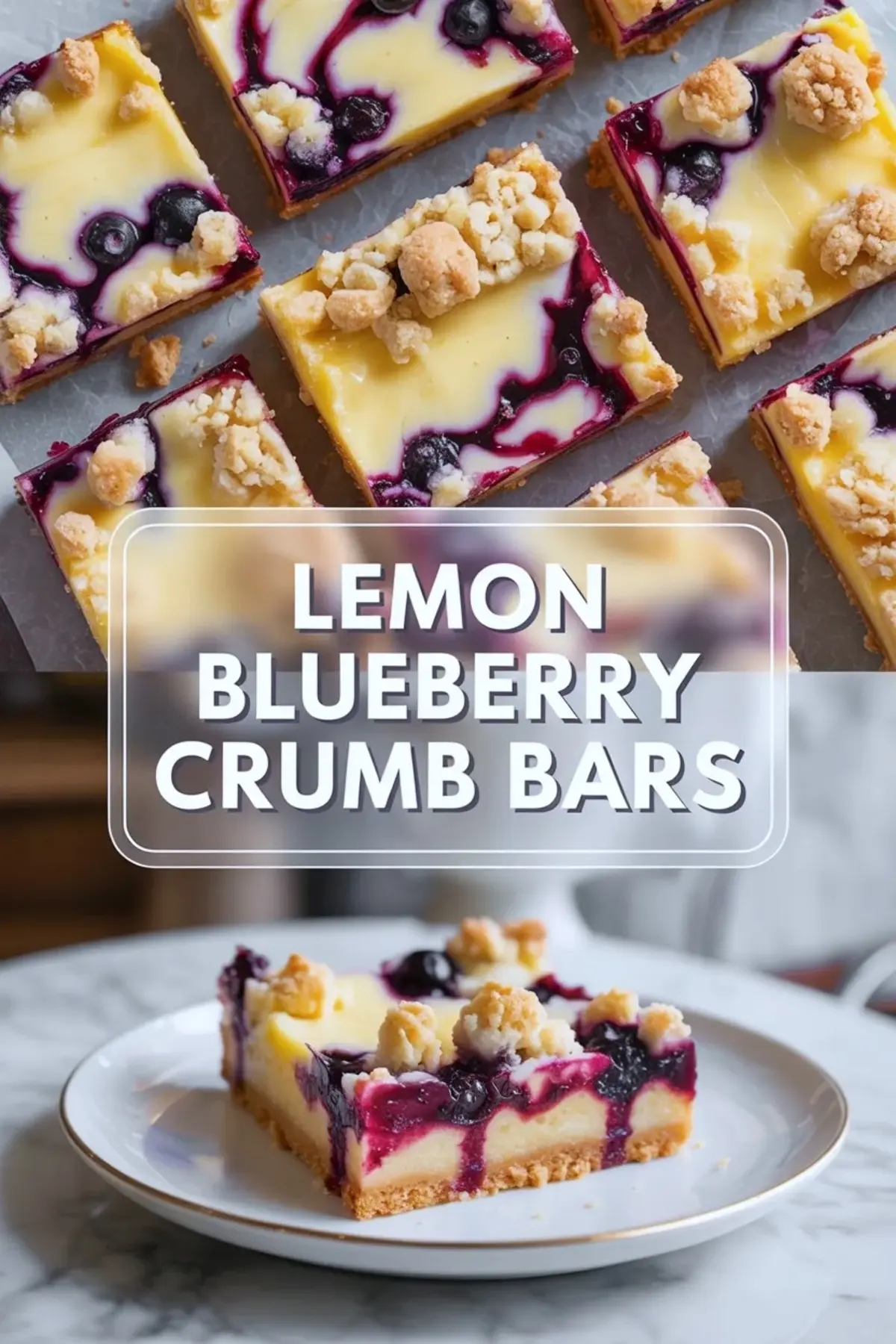Lemon Blueberry Crumb Bars Recipe – Creamy Blueberry Lemon Bars with Crumble Topping