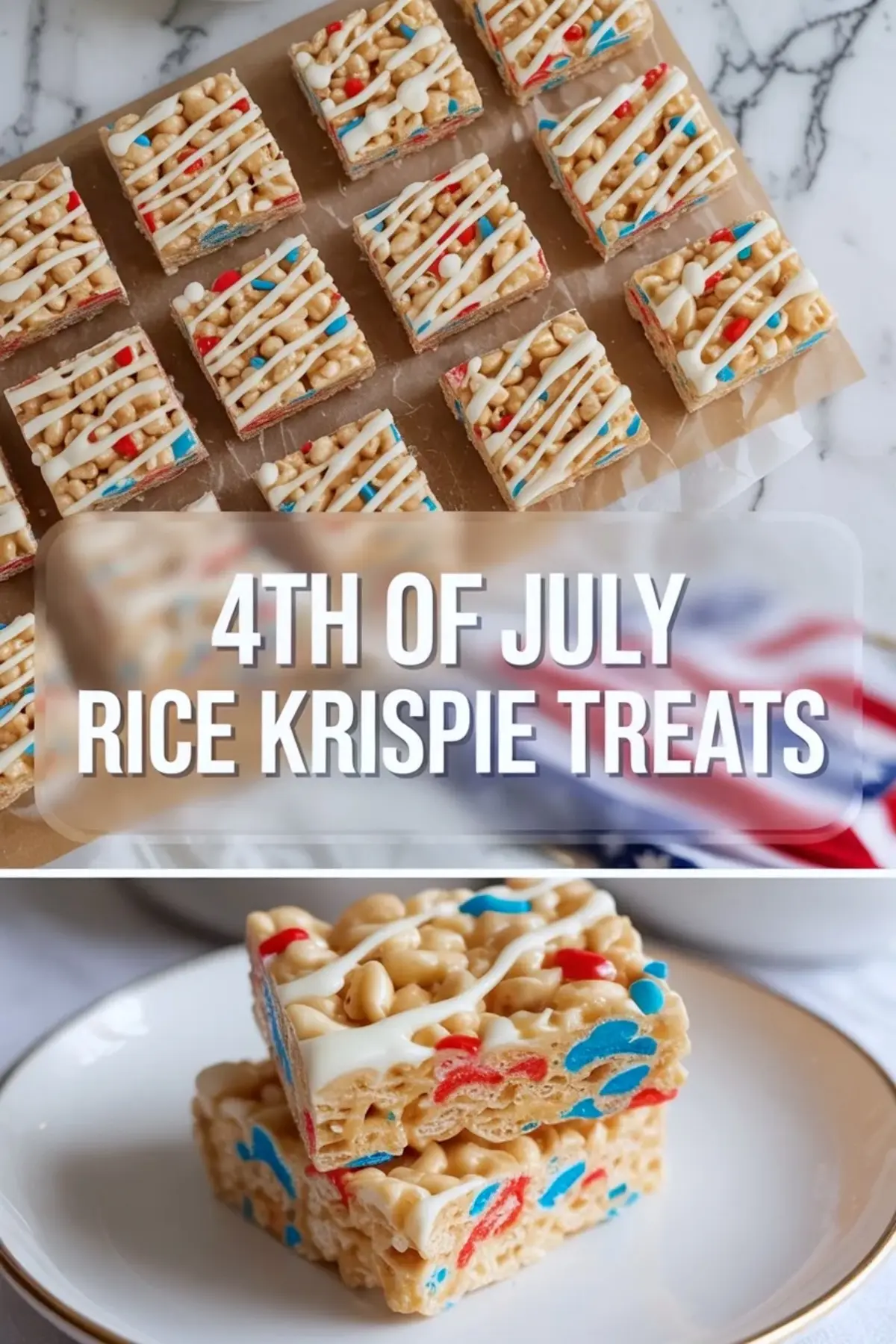Patriotic Rice Krispie Treats Recipe – Easy 4th of July Dessert Squares