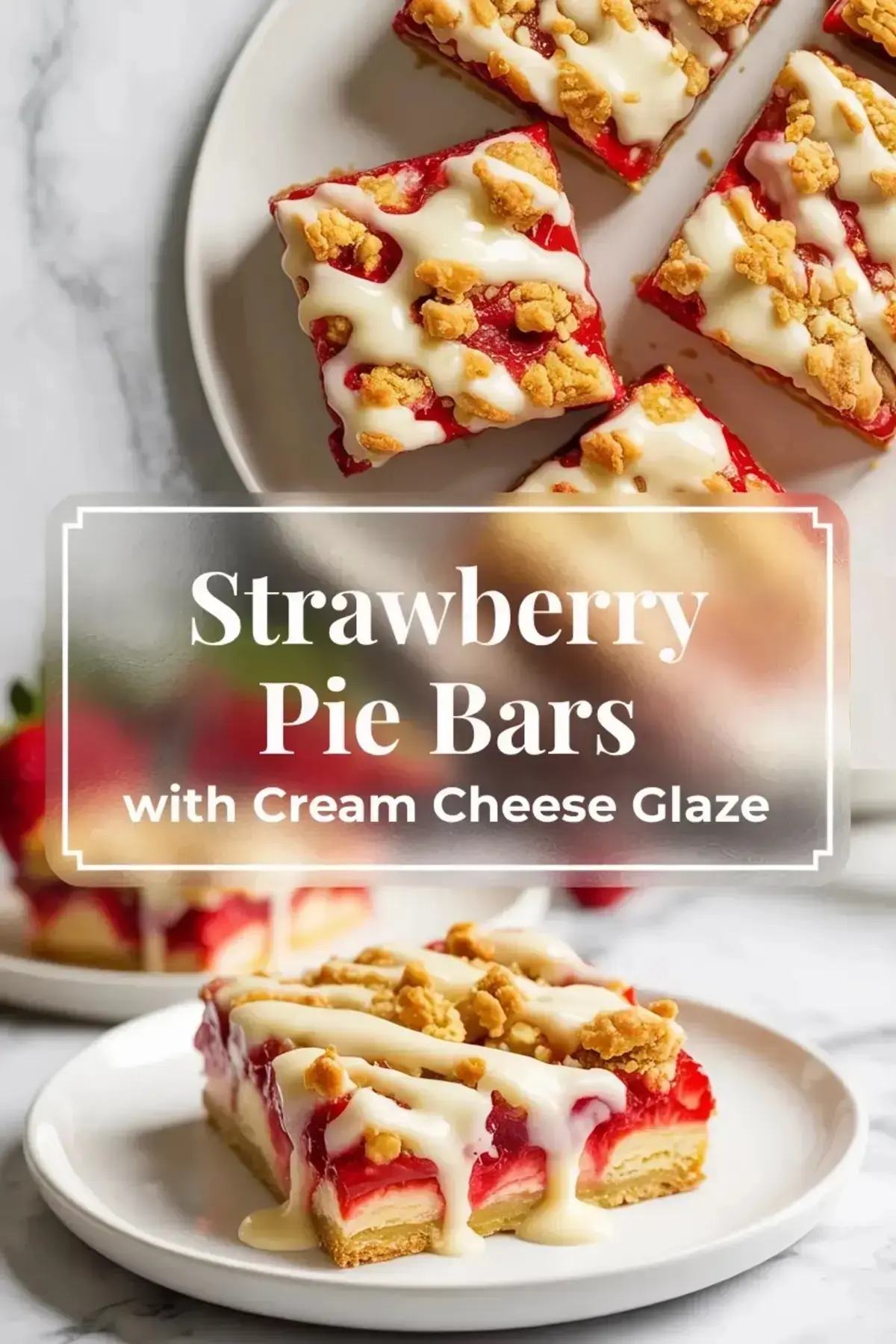 Strawberry Pie Bars Recipe – Fresh Strawberry Bars with Cream Cheese Glaze