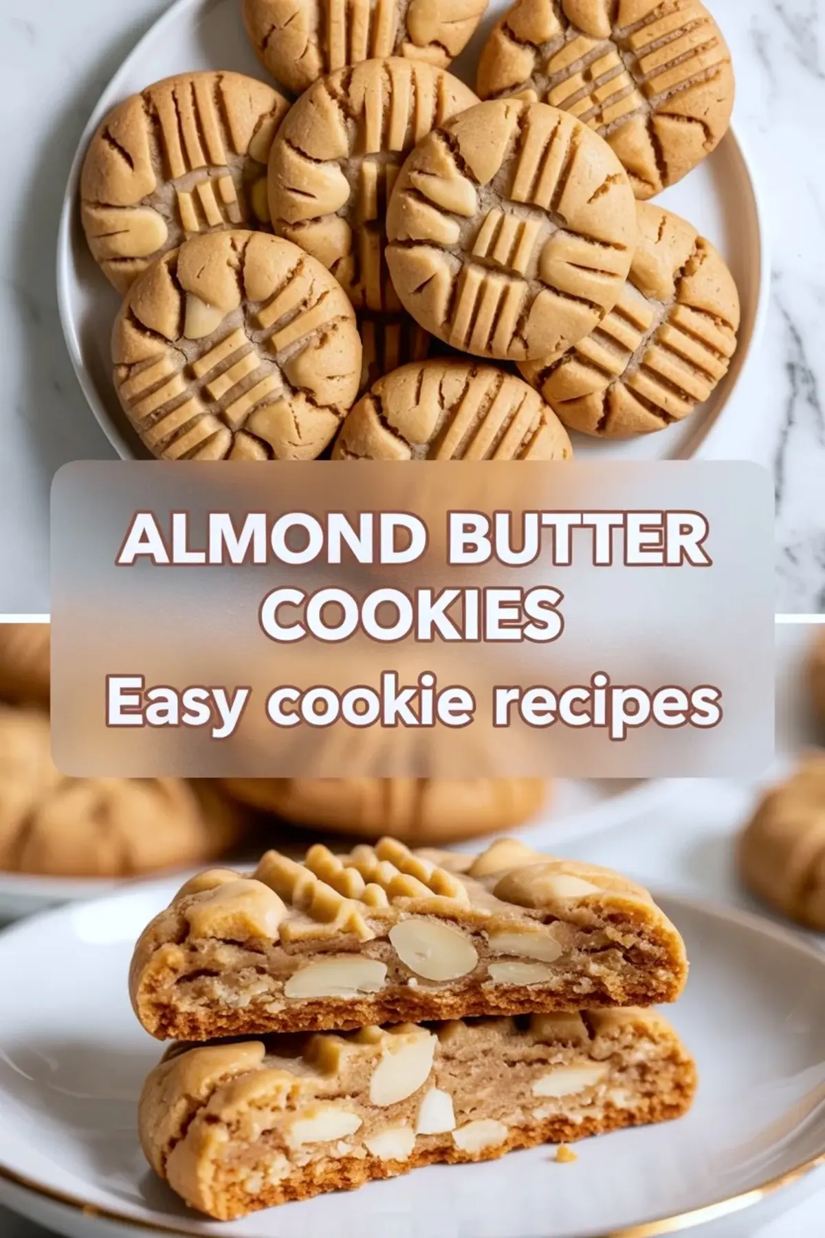 Almond Butter Cookies Recipe – Soft Chewy Cookies with Crunchy Almond Tops